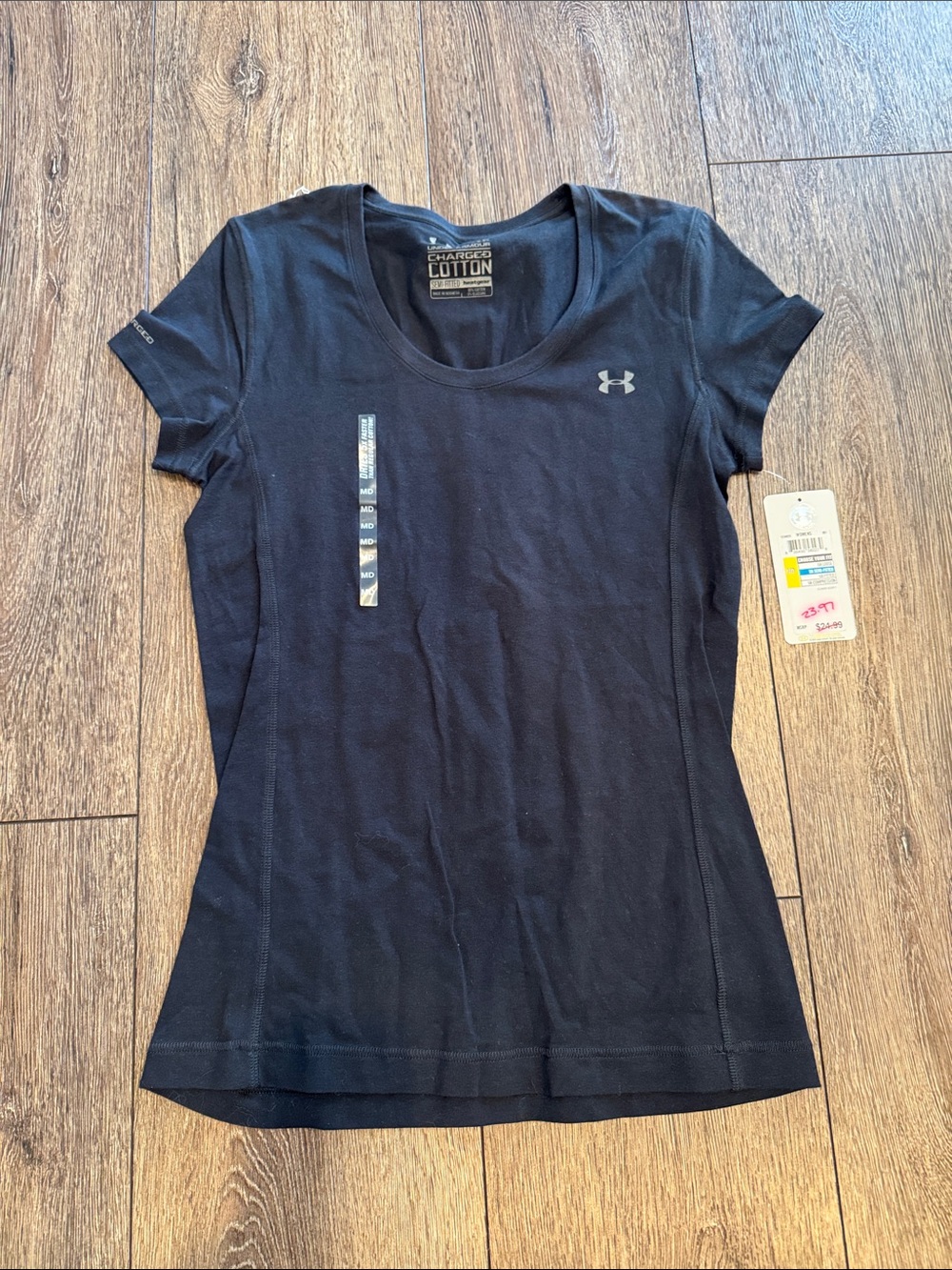 Under Armour Women's Black Short-Sleeve Scoop Performance Tee